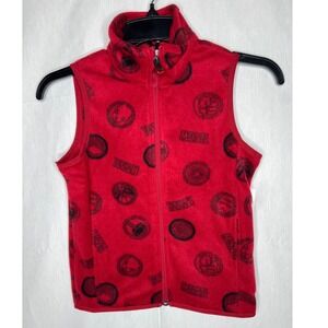 Amazon Essentials Marvel Kids Fleece Vest Red Superhero Logo Print Size S 6-7